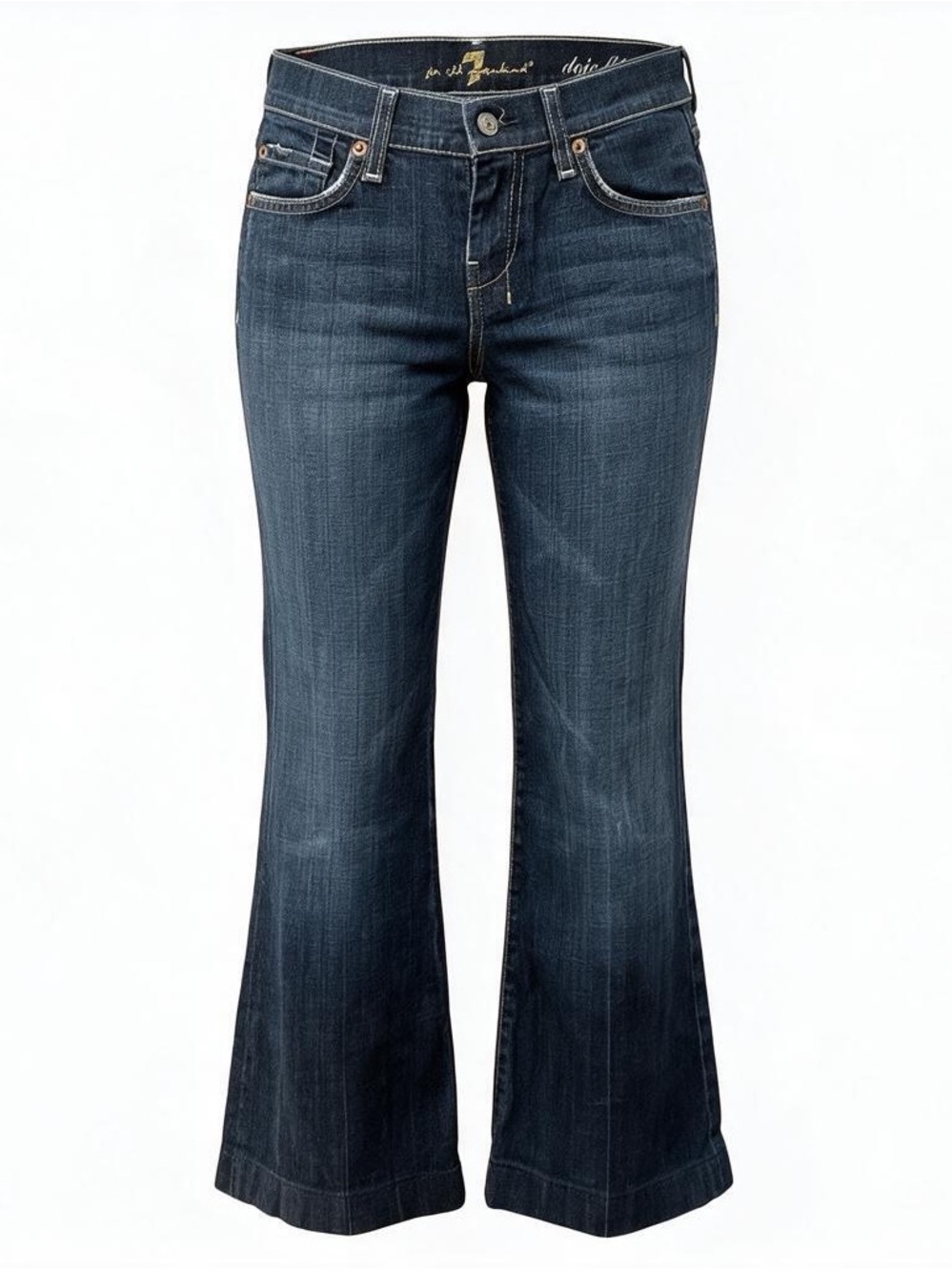 7 For All Mankind Dojo Flip Flop Flare Jeans Size 24 Dark Wash Y2K